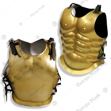 Premium Greek Muscle Cuirass Armor Replica Goldwith high-carbon stainless steel.