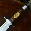 Premium Barney Ross Toothpick Knife Replica with Walnut Stand