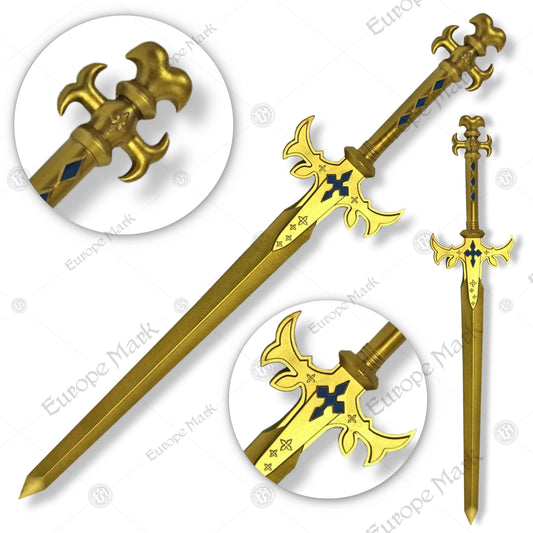 Premium Alice Fragrant Olive Foam Cosplay Sword with Rosewood Stand