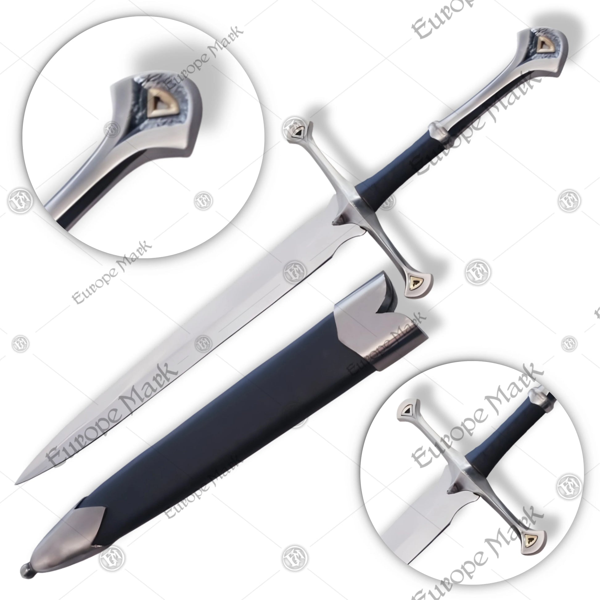 Premium Aragorn Anduril Narsil Dagger LOTR Replica with stainless steel blade.