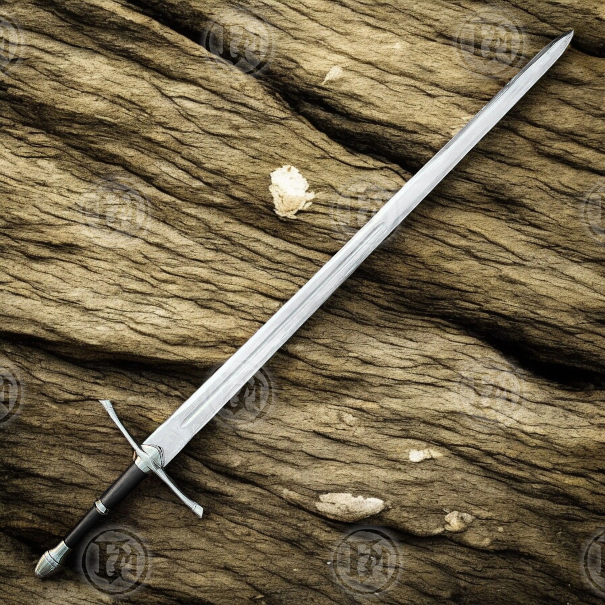 Aragorn Ranger Sword Replica with wooden scabbard, detailed hilt, and certificate of authenticity, perfect for collectors and LOTR fans.