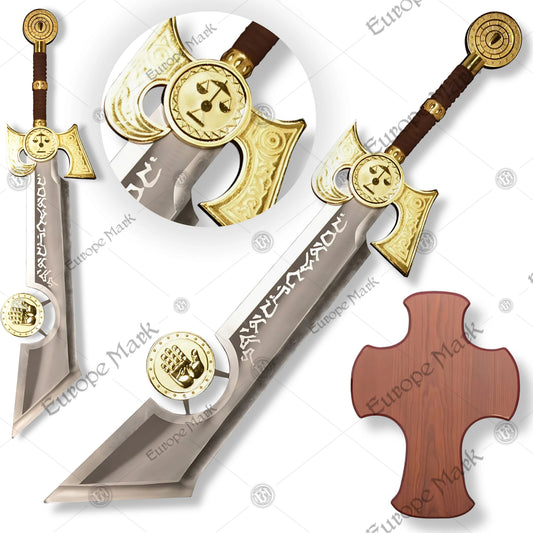 Premium Ashbringer Legendary Collectible Sword Replica from World of Warcraft with Oak Plaque