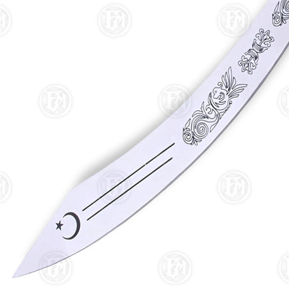 Premium Belly Dance Dragon Scimitar Sword Replica with Rosewood Stand.