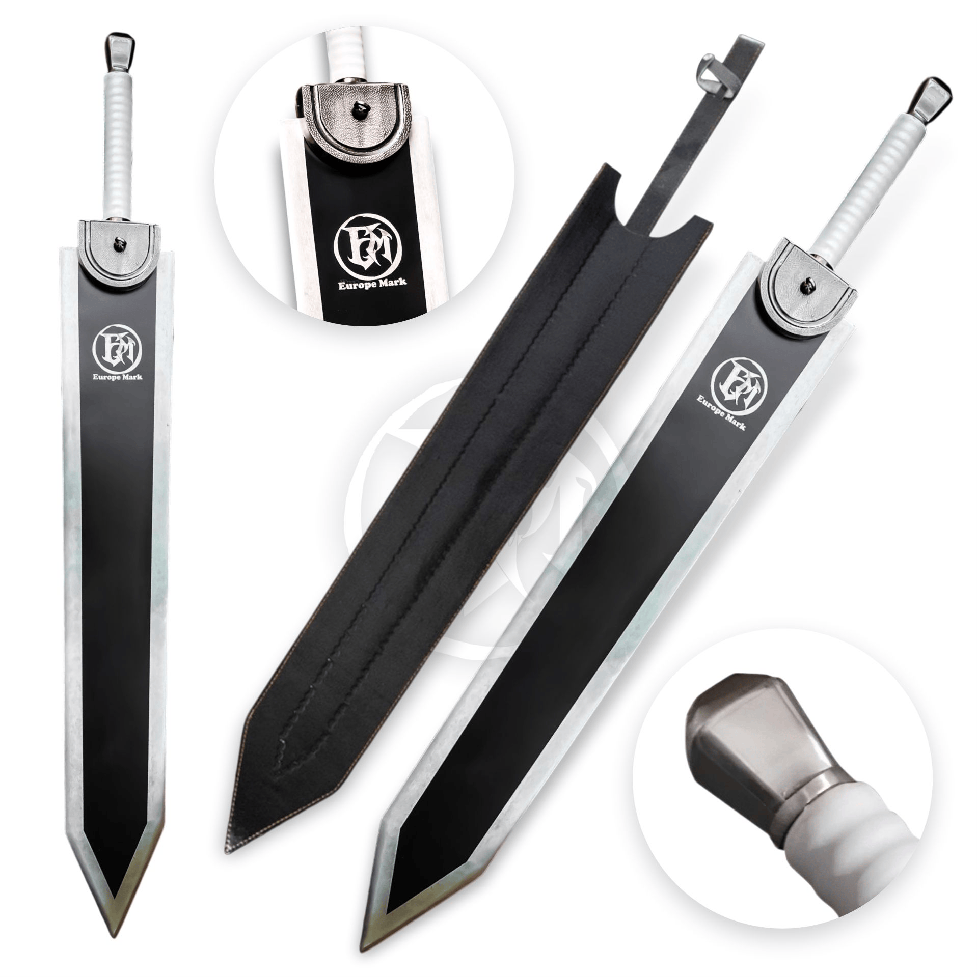  Berserk Guts Dragon Slayer Sword – High-Quality Replica with Leather Handle