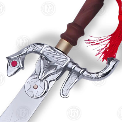Premium Celtic Belly Dance Scimitar Sword Replica with Walnut Stand.