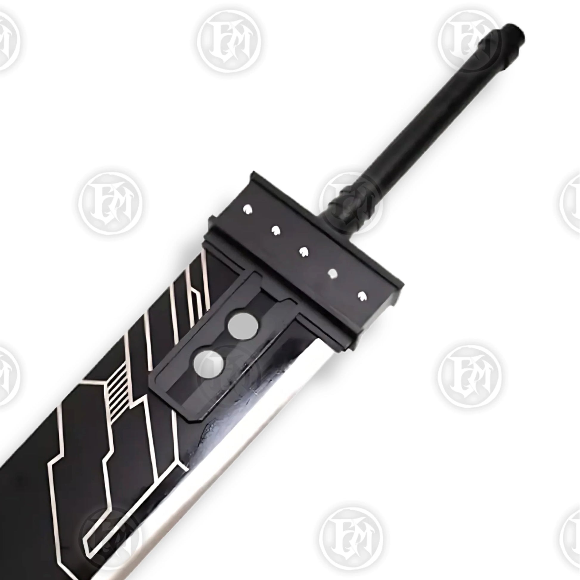 Premium Cloud Strife Buster Sword Replica from Final Fantasy VII with Walnut Plaque