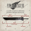 Premium Cloud Strife Buster Sword Replica from Final Fantasy VII with Walnut Plaque
