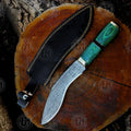 Premium Damascus Kukri Machete Knife Replica with damascus knife.