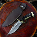 Premium Daryl Dixon Damascus Bowie Knife Replica with Rosewood Stand