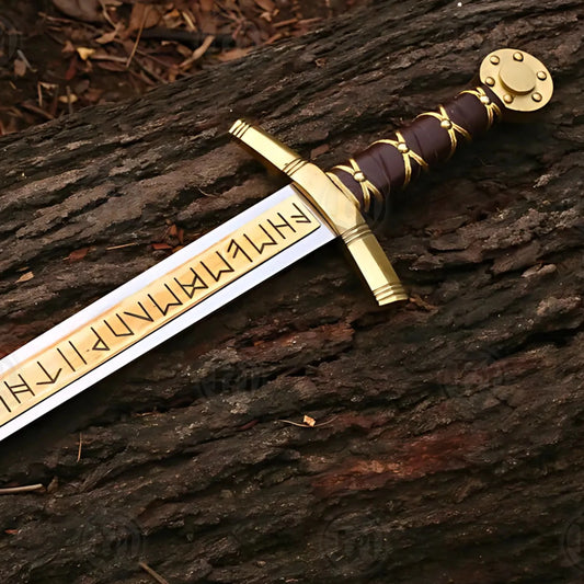 Premium Excalibur Sword Cosplay Replica with Oak Stand