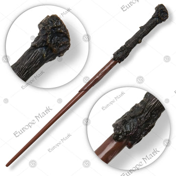 Authentic Harry Potter collector wand replica full view with phoenix inlay