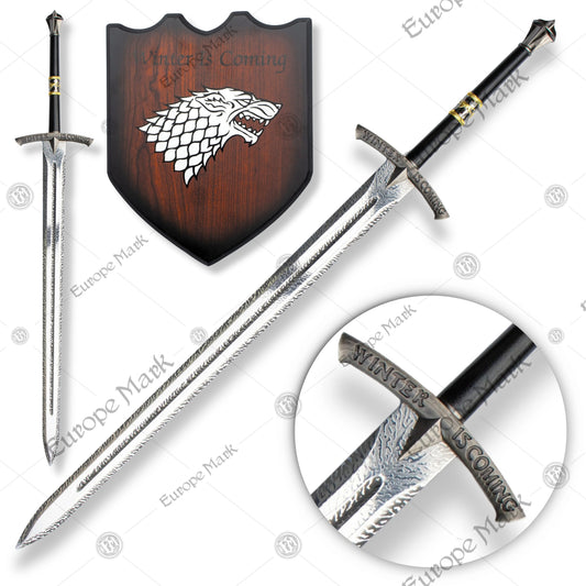 Premium Ice Eddard Starks Game of Thrones Sword Replica with damascus steel.