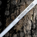 Premium King Arthur Excalibur Crown Head Merlin Sword Replica with stainless steel blade.
