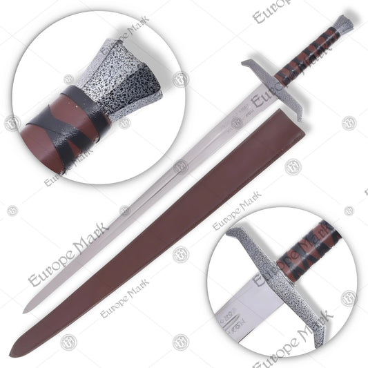 Premium King Arthur Excalibur Movie Silver Sword Replica with stainless steel blade.