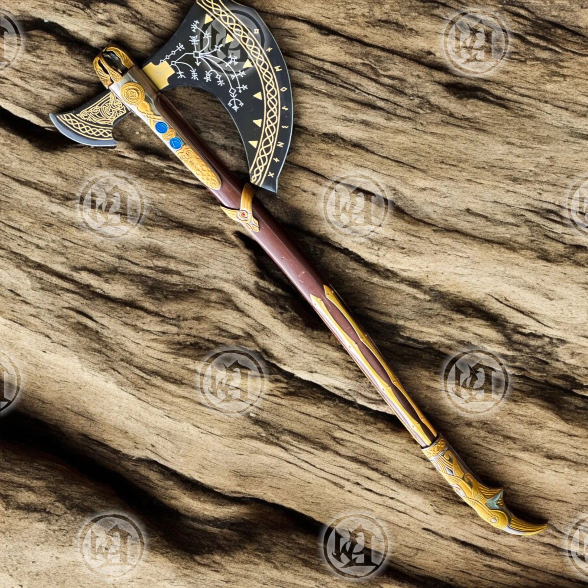 hache de guerre Viking God of War avec étui en cuir hache de guerre Viking God of War avec étui en cuir
