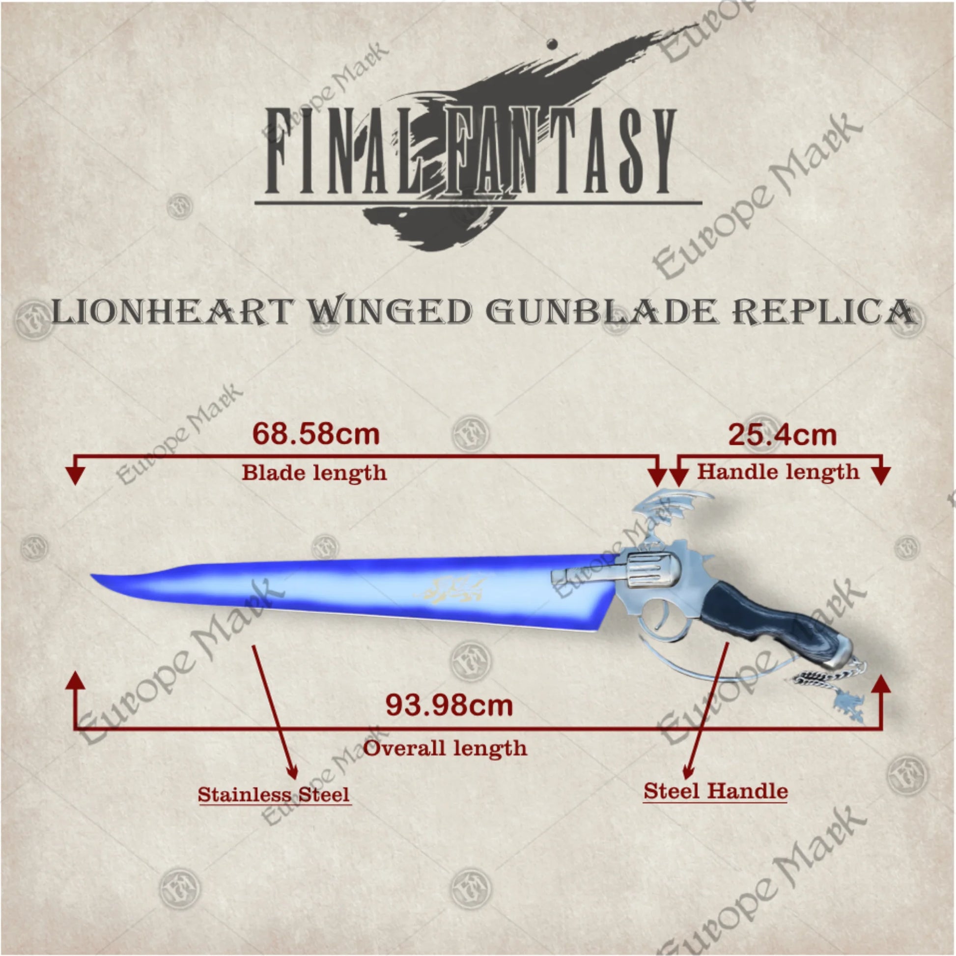Lionheart Gunblade (FFVIII) Winged Replica