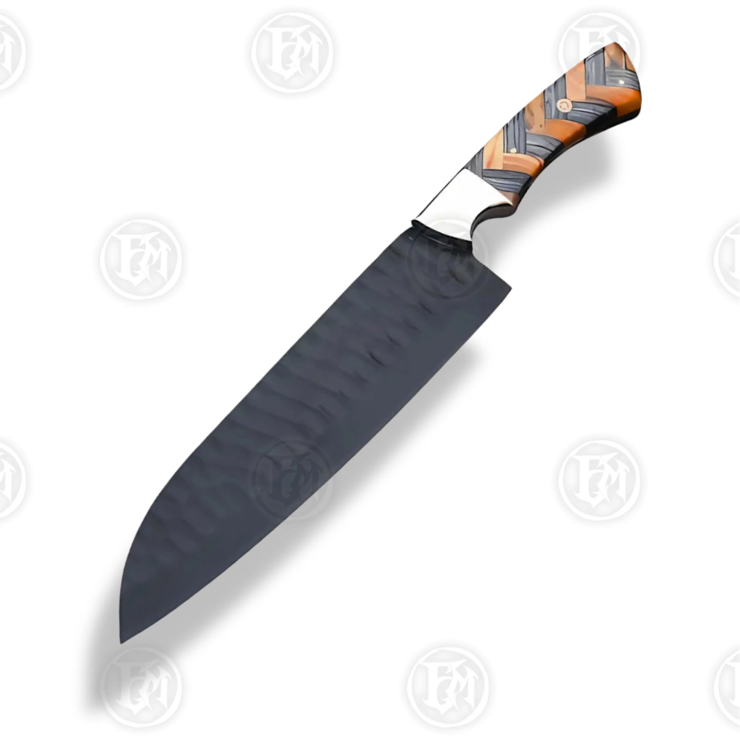 Premium Luxury Damascus 5-Piece Chef Knife Set with Walnut Block