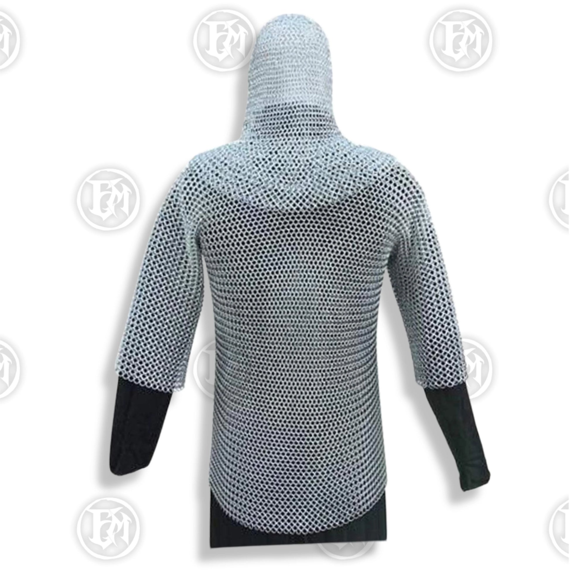 Premium Medieval Chain Mail Shirt Hauberk Armor Set Replica with aluminium rings.