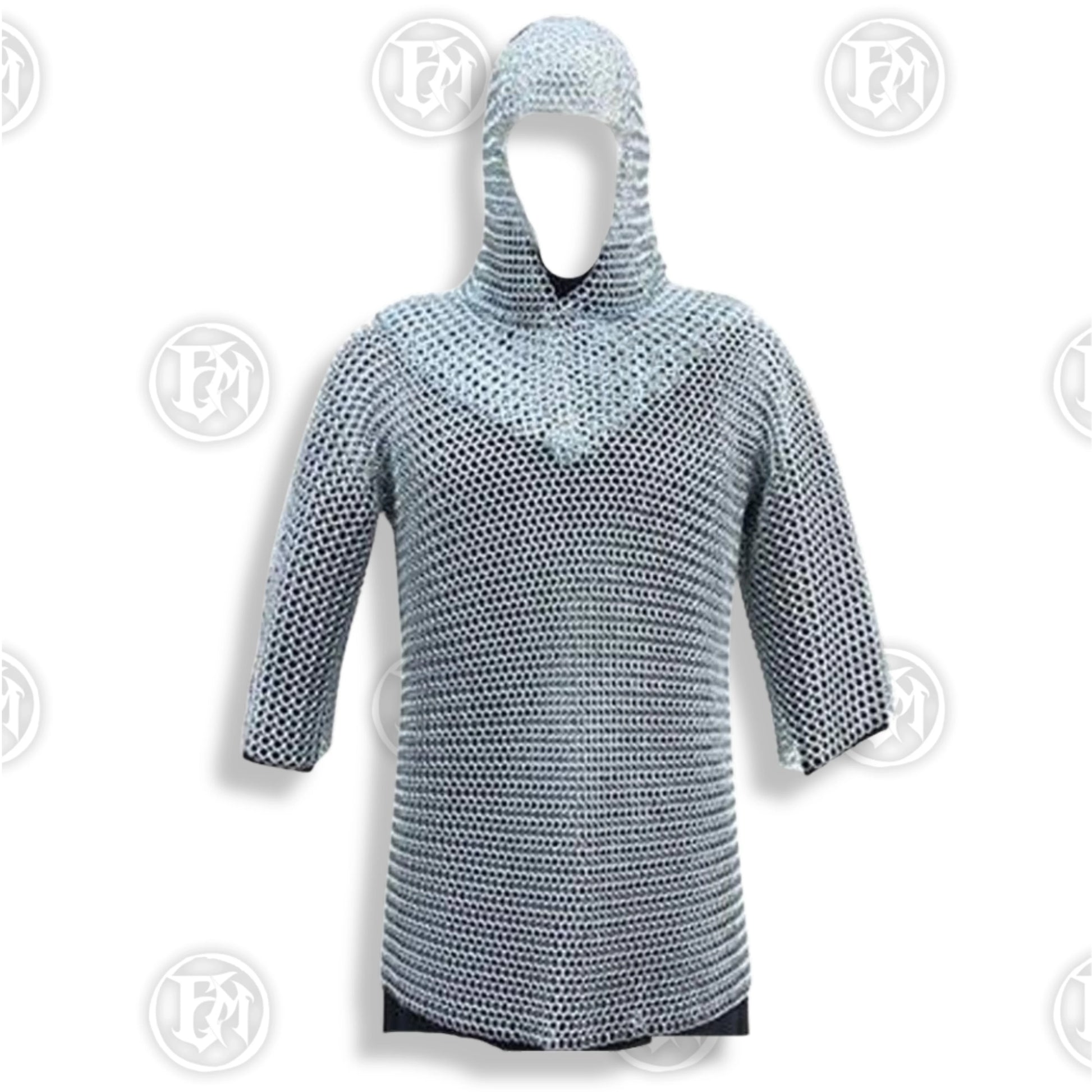 Premium Medieval Chain Mail Shirt Hauberk Armor Set Replica with aluminium rings.