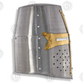 Premium Medieval Knight Templar Crusader Helmet Replica with Oak Stand.