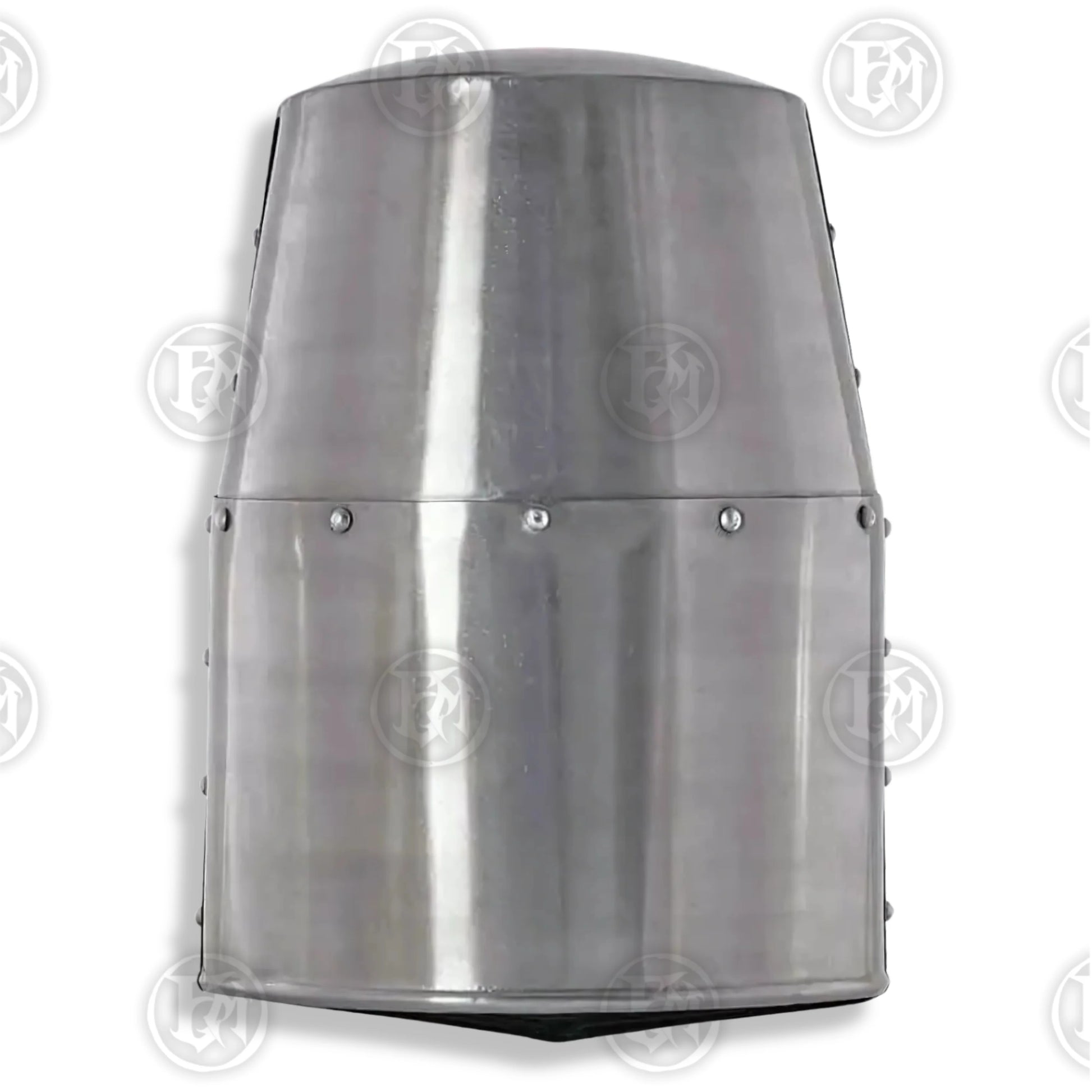 Premium Medieval Knight Templar Crusader Helmet Replica with Oak Stand.