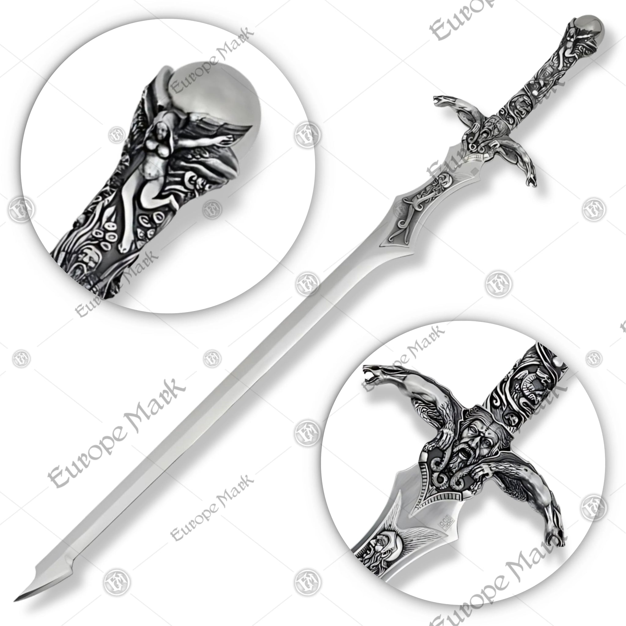 Premium Merlin Excalibur Movie Sword Replica with stainless steel blade.