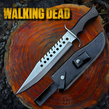 Premium Negan Lucille Bowie Knife Replica with Ebony Stand