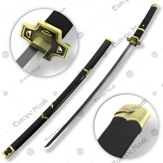 Premium Roronoa Zoro Yubashiri One Piece Katana Replica with carbon steel blade.