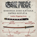 Premium Roronoa Zoro's Sword Replica One Piece with Ebony Stand