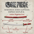 Premium Roronoa Zoro's Sword Replica One Piece with Ebony Stand