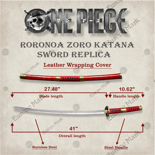 Premium Roronoa Zoro's Sword Replica One Piece with Ebony Stand