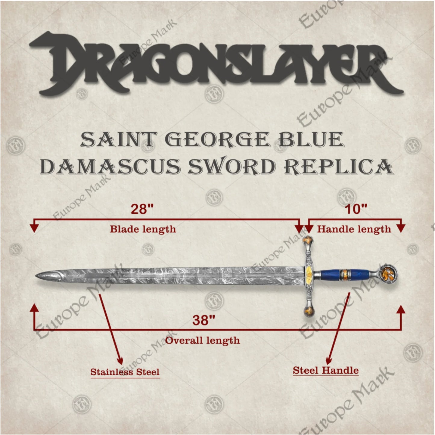 Espada Damasco de San Jorge Matadragones