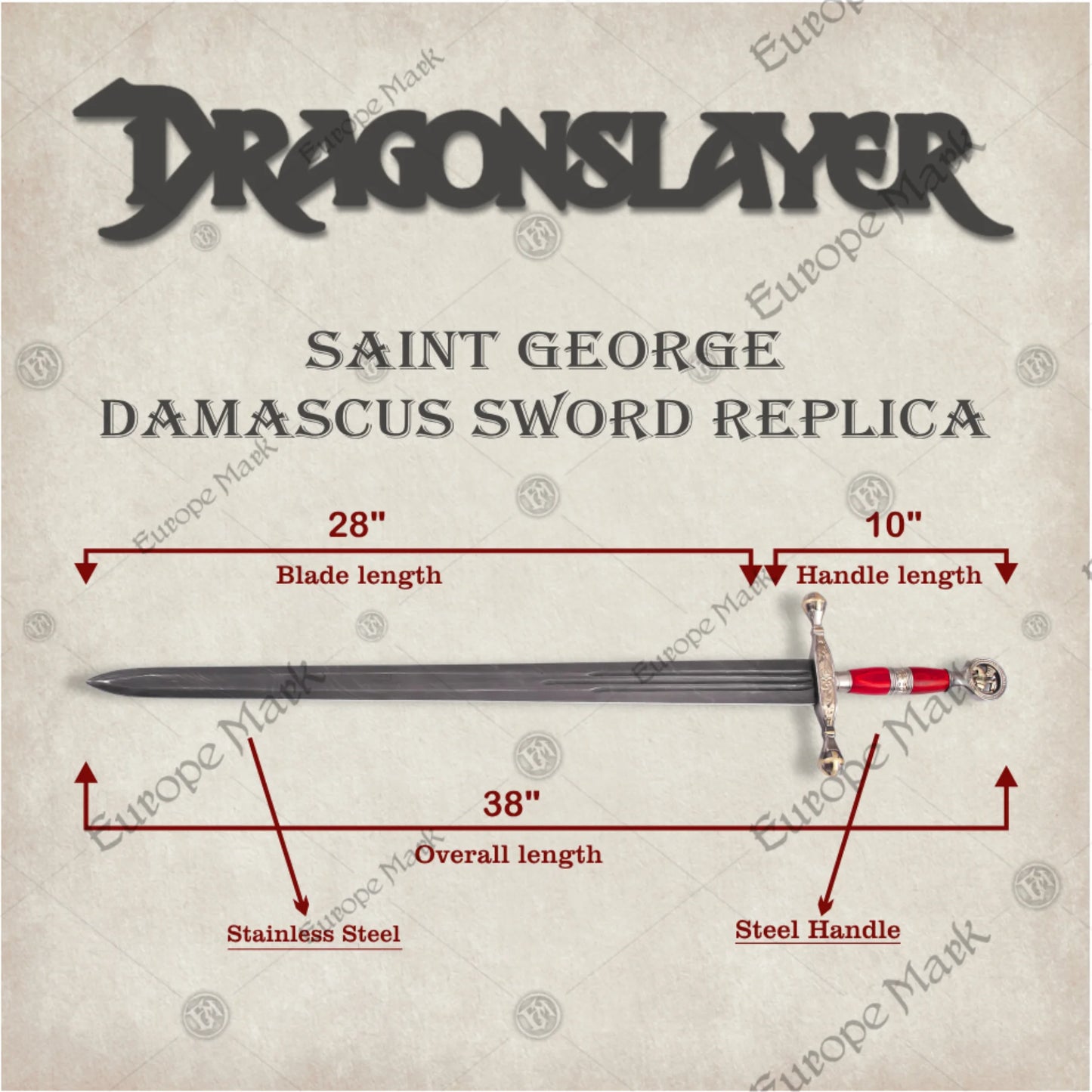 Espada Damasco de San Jorge Matadragones