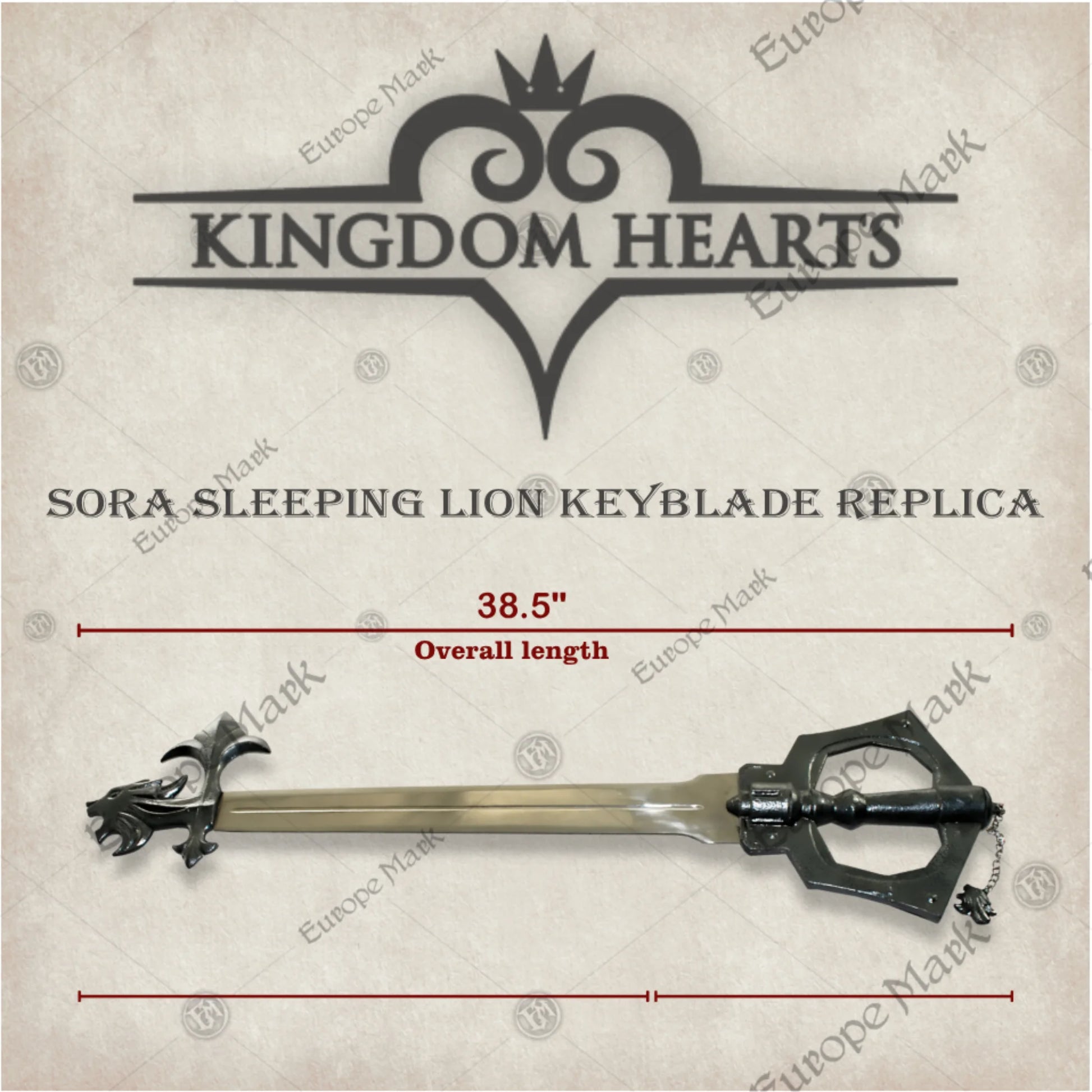 Premium Sora Sleeping Lion Kingdom Hearts Keyblade Replica with stainless steel blade.