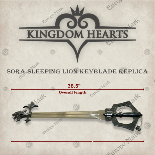 Premium Sora Sleeping Lion Kingdom Hearts Keyblade Replica with stainless steel blade.
