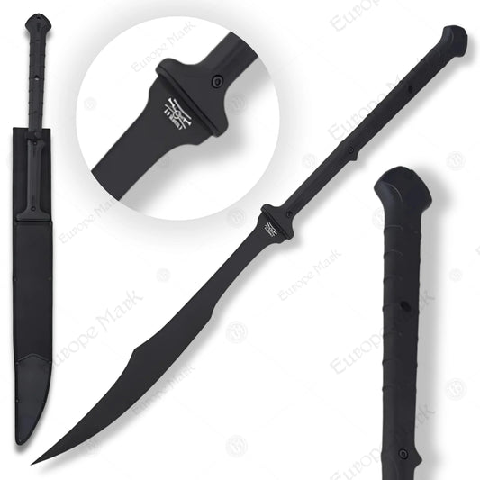 Premium Spartan Two-Handed Sword Cosplay Replica with Oak Stand