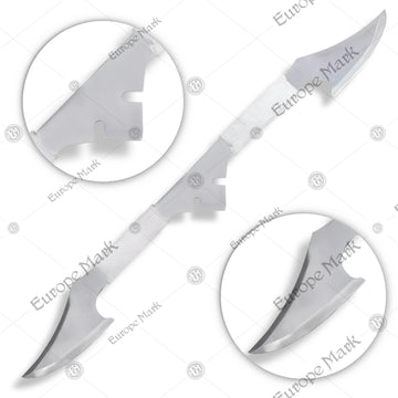 Premium Star Trek Medieval White Klingon Bat'leth Replica with stainless steel blade.