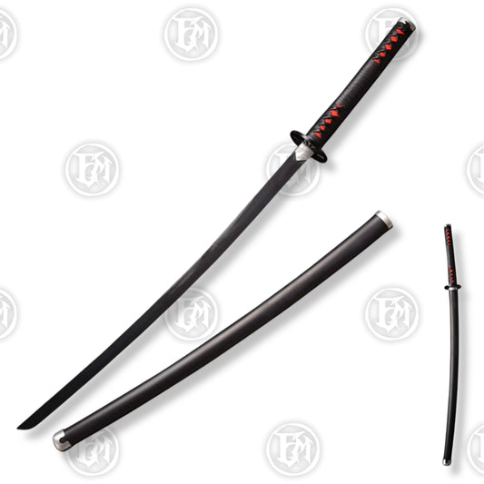 Tanjiro Kamado Sword – High-quality Demon Slayer collectible, carbon steel blade, comfortable faux leather-wrapped handle, perfect for cosplay and display.