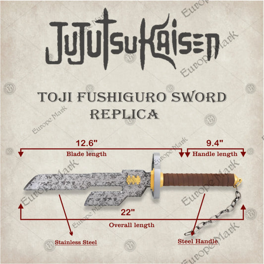 Premium Toji Fushiguro Jujutsu Kaisen Sword Replica with Ebony Plaque