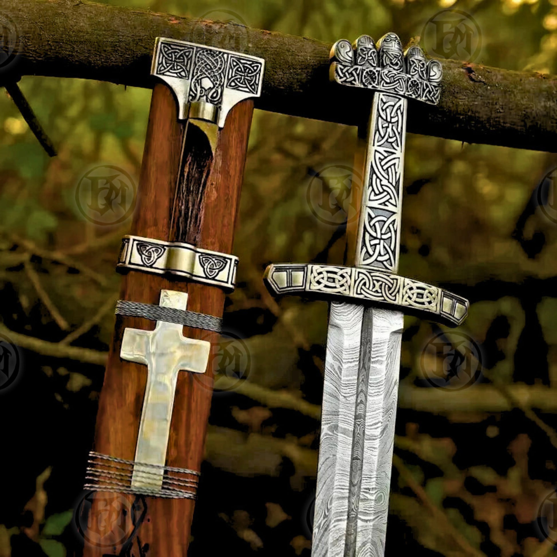 Valhalla Wooden Damascus Viking Sword