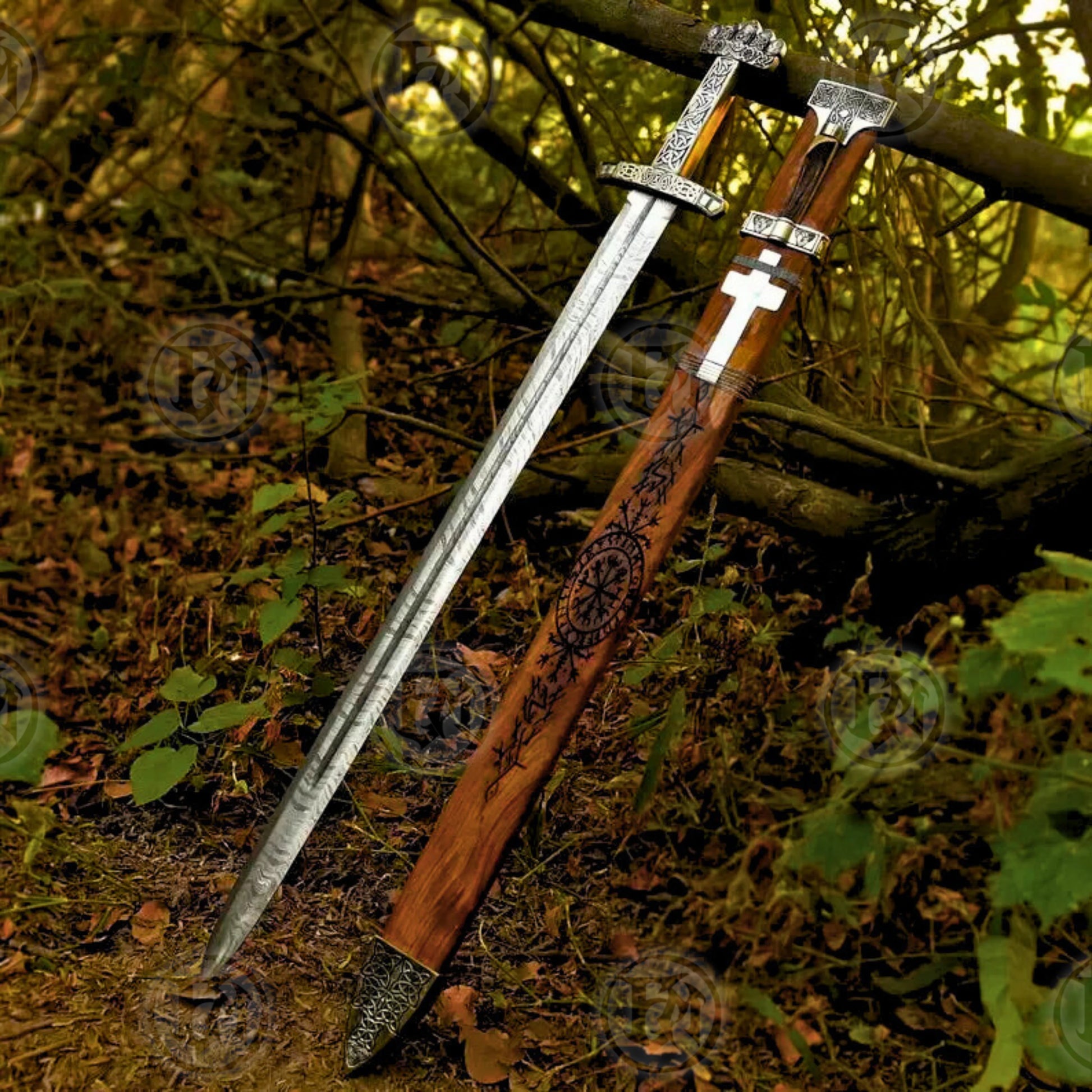 Valhalla Wooden Damascus Viking Sword