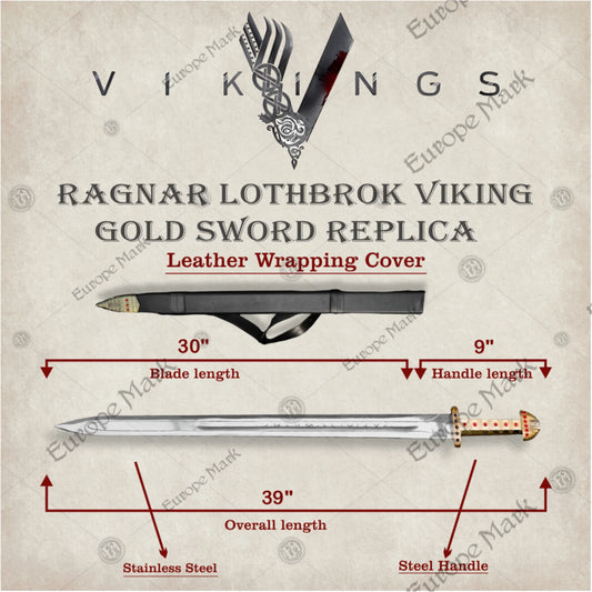 Viking Gold Edition Sword Replica – King Ragnar Lothbrok's Blade